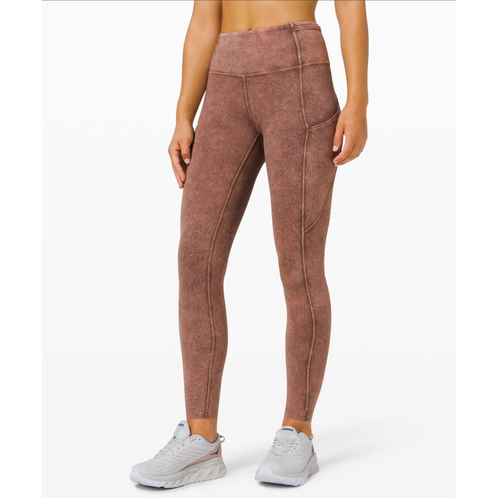 Lululemon Fast and Free Tight II 25" Ice Dye *Non-Reflective Brown Size 6